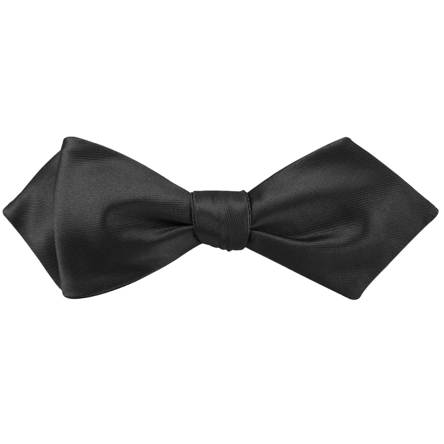 GUUNIEE Men's Exquisite Woven Silk Self Bowtie Solid Diamond Bow Ties