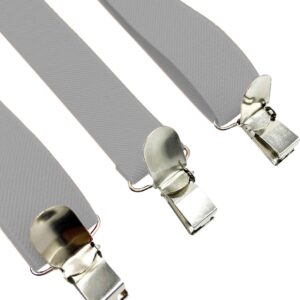 Consumable Depot Solid Color Suspenders Y-Back | Adjustable and Elastic | (Lighit Grey)