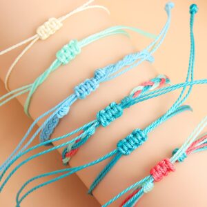 Long tiantian Wave Bracelets Cute Boho Braided String Beach Ocean Bracelet for Women Summer Jewelry Trendy Stuff (L)