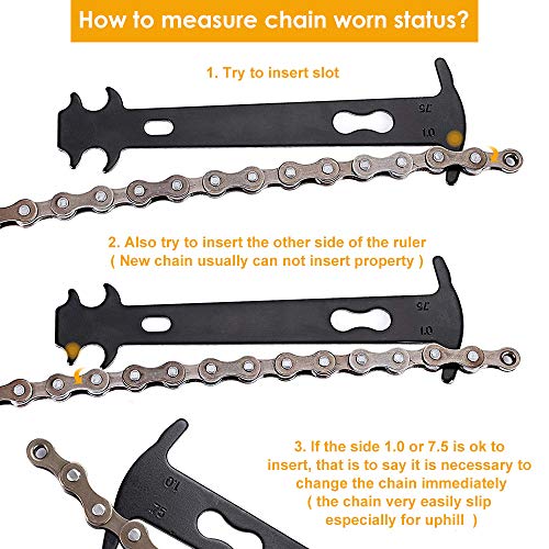 WOTOW Bike Chain Repair Tool Kit Set, Cycling Bicycle Chain Breaker Splitter Cutter & Wear Indicator Checker & Master Link Pliers Remover & Reusable Missing Connector for 6/7/8/9/10 Speed Chain