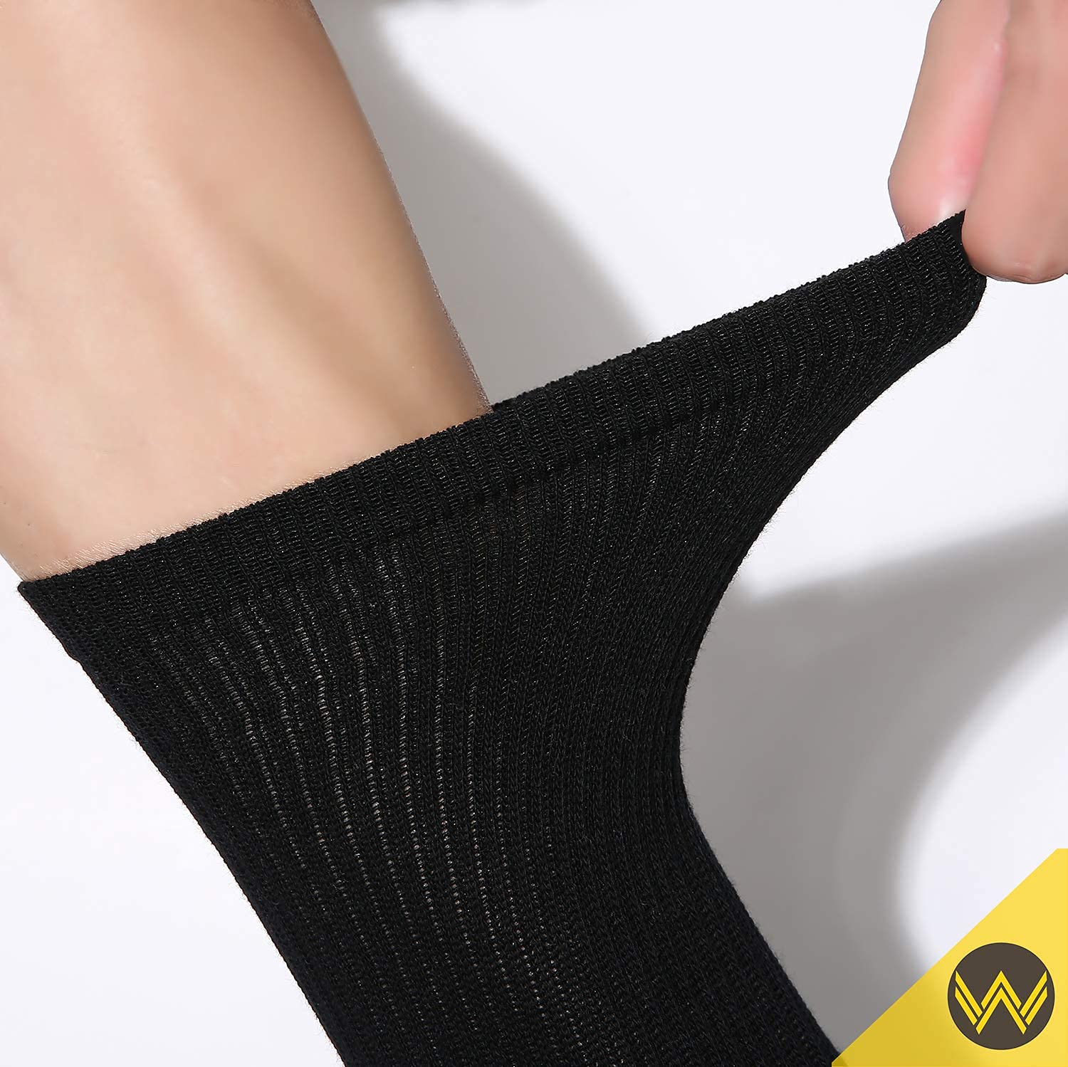 WANDER Women's Athletic Crew Socks 8 Pairs Cushion Running Socks for Sport Wicking Cotton Socks 10-14 (8 Pairs Black)