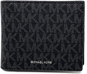 michael kors men's cooper billfold with pocket wallet signature (black)