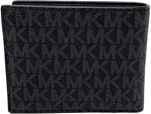 Michael Kors Men's Cooper Billfold with Pocket Wallet Signature (Black)