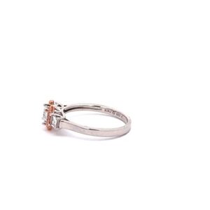 Kelly Herd Jewelry Horseshoe Ring Small Round Cut Three Stone | Rose Gold Plated Sterling Silver Western Ring with CZ Stones 6mm (Size 7)