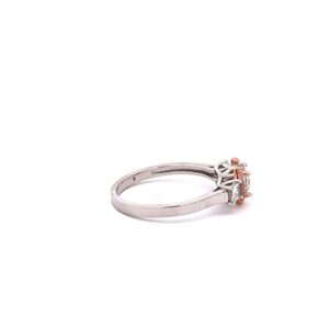 Kelly Herd Jewelry Horseshoe Ring Small Round Cut Three Stone | Rose Gold Plated Sterling Silver Western Ring with CZ Stones 6mm (Size 7)