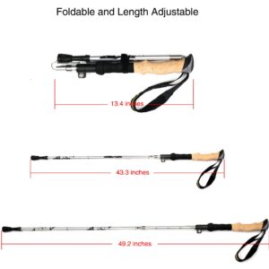 A ALAFEN Walking Stick - Collapsible Trekking Pole for Men and Women,7075 Aluminum Hiking Stick for Seniors