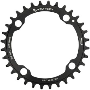 wolf tooth 104 bcd spider mountain bike chainring for shimano 12spd hyperglide+ chain (34 tooth, drop-stop st, mtb)