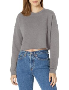 marky g apparel cropped fleece crew (b7503) deep heather, 2xl