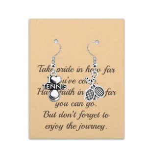 tennis earrings i love tennis gift sports earrings tennis racket jewelry tennis players gift for tennis lovers fans tennis earrings for women