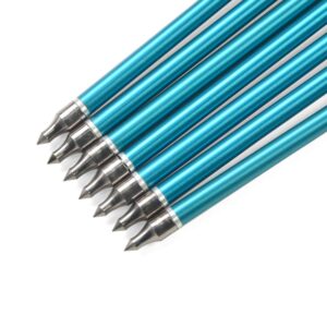 SHARROW 30Inch Archery Aluminum Arrows Target Practice Hunting Arrows Spine 500 with Removable Tips for Compound & Recurve Bow (12 pcs Blue Shaft)