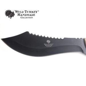 Wild Turkey Handmade 12" Heavy Duty Full Tang Fixed Blade Hunting Knife w/Nylon Sheath (Tan)