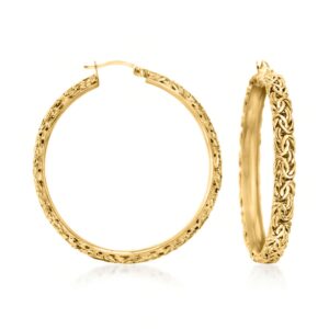 ross-simons 18kt yellow gold over sterling silver extra large byzantine hoop earrings