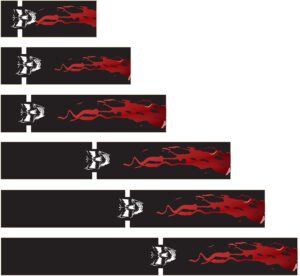 white water archery non-laminated black blood trail & skull 1 arrow wraps 15 pc choose length width (8.75)