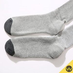 WANDER Women's Athletic Crew Socks 8 Pairs Cushion Running Socks for Women Sport Wicking Cotton Socks 10-14 (8 Pair Grey)