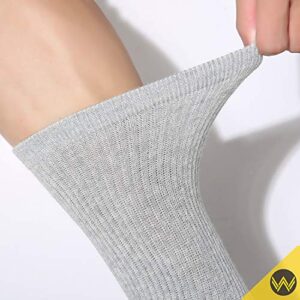 WANDER Women's Athletic Crew Socks 8 Pairs Cushion Running Socks for Women Sport Wicking Cotton Socks 10-14 (8 Pair Grey)