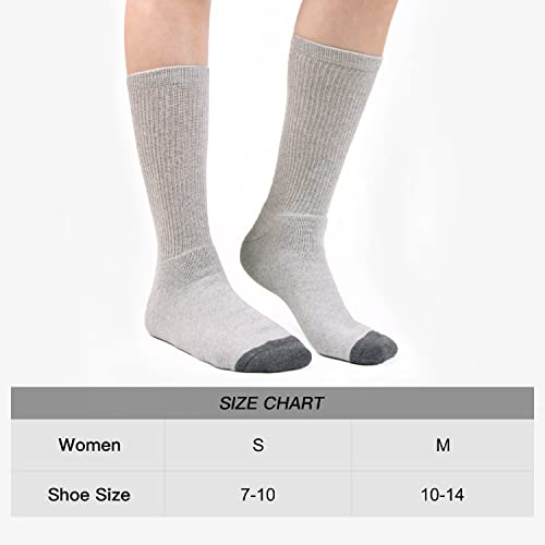 WANDER Women's Athletic Crew Socks 8 Pairs Cushion Running Socks for Women Sport Wicking Cotton Socks 10-14 (8 Pair Grey)