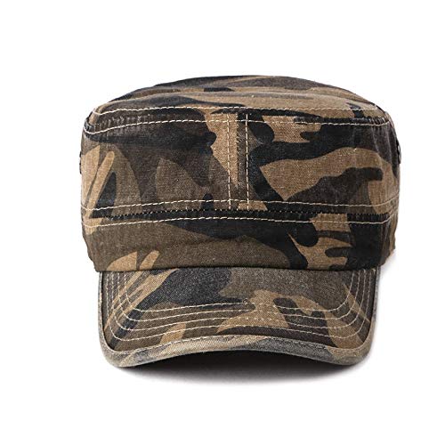 Fasbys Military Army Cadet Hat Men Women Unisex Cotton Flat Top Camo Baseball Cap Adjustable Daily Sports Camping Hat