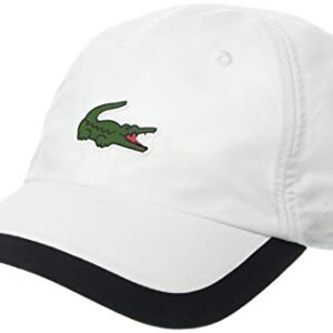 Lacoste Men's Lacoste Sport Big Croc Semi Fancy Microfiber Cap Hat, -White/black, ONE