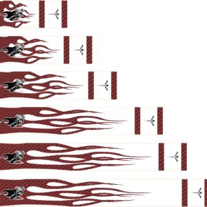 White Water Archery Laminated Red 1 Yellow Carbon Fiber Flame Grim Reaper Arrow Wraps 15 Pc Choose Length Width (8, 1.25)