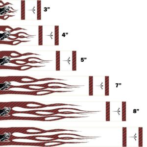 White Water Archery Laminated Red 1 Yellow Carbon Fiber Flame Grim Reaper Arrow Wraps 15 Pc Choose Length Width (8, 1.25)