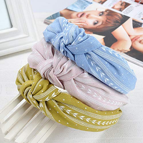 Ivyu Headbands Women Hair Head Bands - Accessories Cute Boho Beauty Fashion Hairbands Girls Cross Vintage Head Hair Bands Knotted Wide Band For Workout GYM Yoga Running 6 pcs