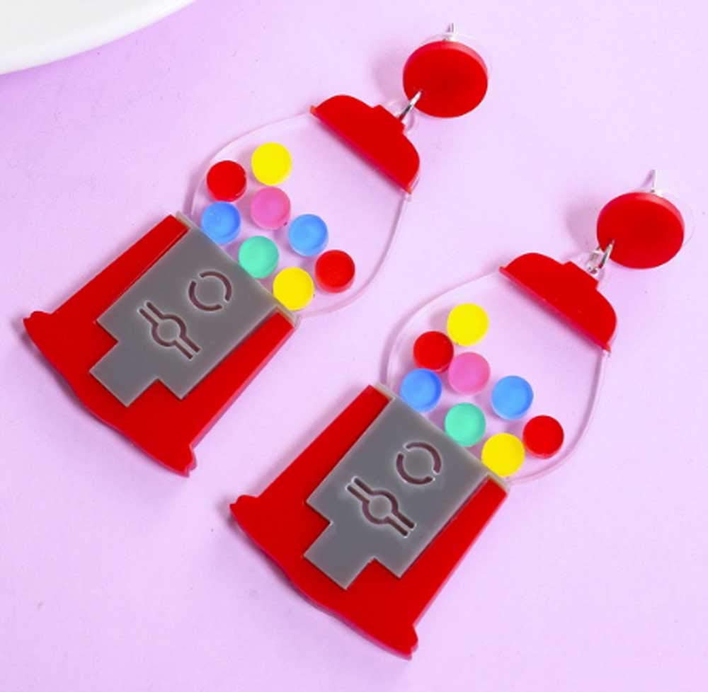 CutieJewlery Candy Gumball Gummy Bear Lollipop Cute Earrings For Women Earring (Gumball)