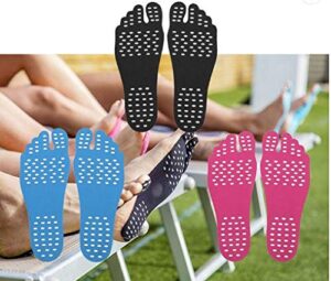 barefoot doobie eco-friendly foot adhesive pads outdoor indoor recreation for hot sand, pool, park, lawn, street, spa, non slip yoga socks flexible feet