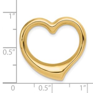 IceCarats 14K Yellow Gold Heart Love Floating Chain Slide Pendant Necklace Charm 24mm x Only