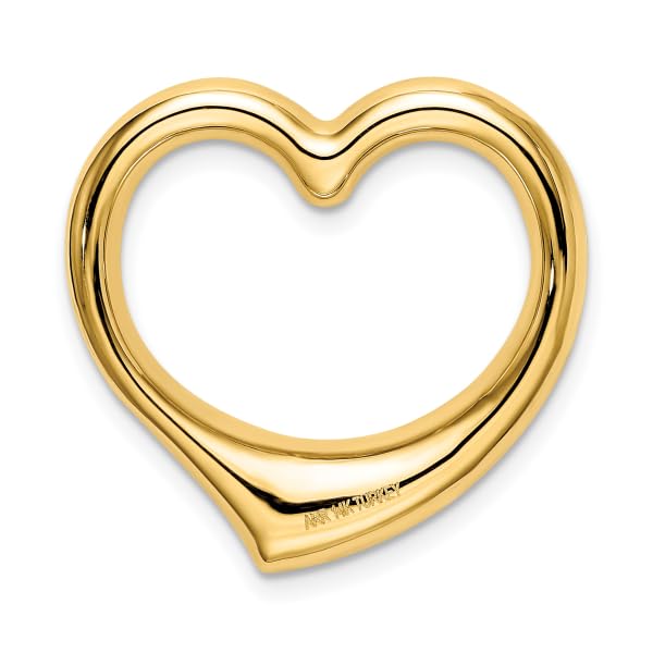 IceCarats 14K Yellow Gold Heart Love Floating Chain Slide Pendant Necklace Charm 24mm x Only