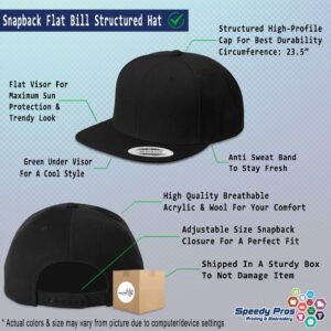 Snapback Baseball Hat Disc Golf Sign Black Embroidery Acrylic Cap Snaps Black One Size