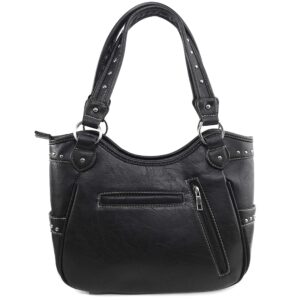 Zelris Spring Bloom Western Concho Women Conceal Carry Tote Handbag Purse Set (Black)