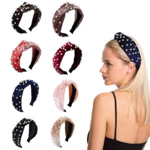 Headbands for Women Pearl Headbands - 1PCS Twisted Faux Pearl Velvet Headband Elegant Bling Hair Clip Hairpins Headwear Barrette Styling Tools Accessories,Black