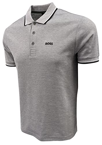 Hugo Boss Mens Paddy Moisture Manager Pro Edition Polo Shirt 50249000 (Grey, Large)