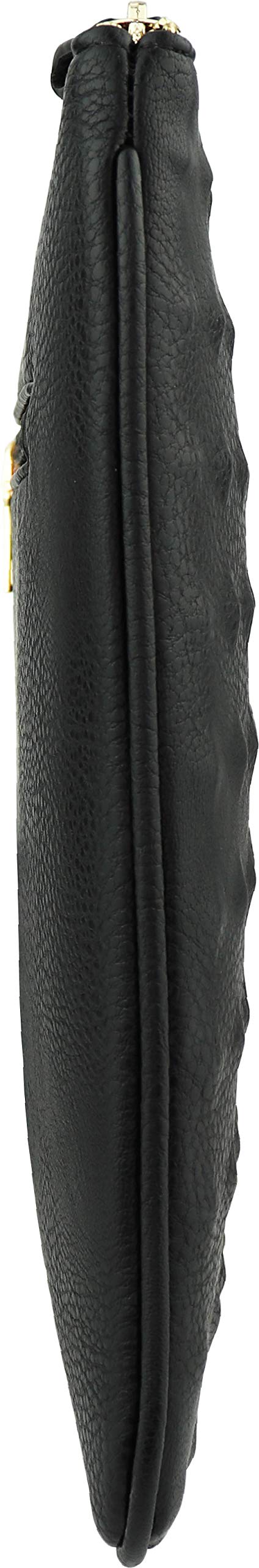 B BRENTANO Vegan Oversized Embossed Clutch Pouch (Black)