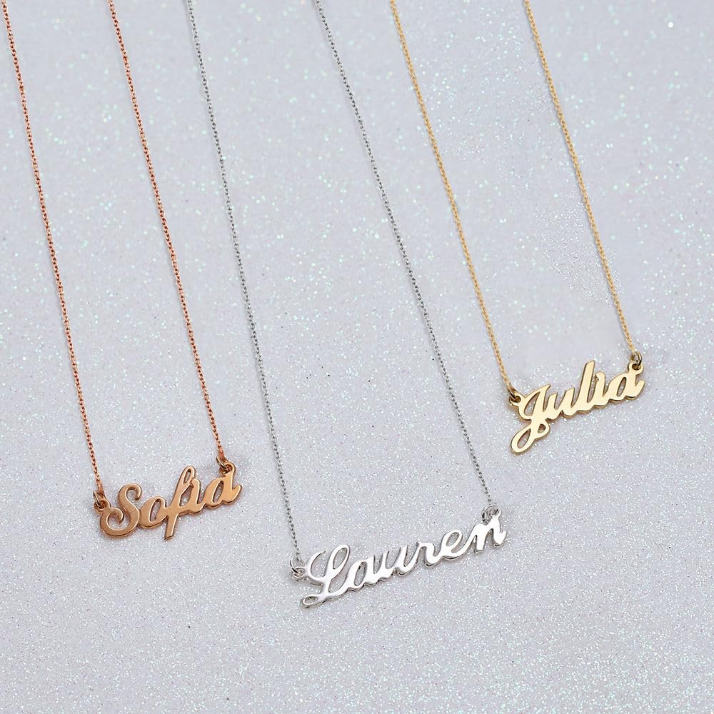 MyNameNecklace Personalized Custom Classic Name Necklace in Sterling Silver 925 or Gold Plating - Custom Jewelry for Her silver