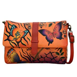 Anna by Anuschka womens 8329 Hobo Bag, Animal Butterfly Tangerine, One Size US