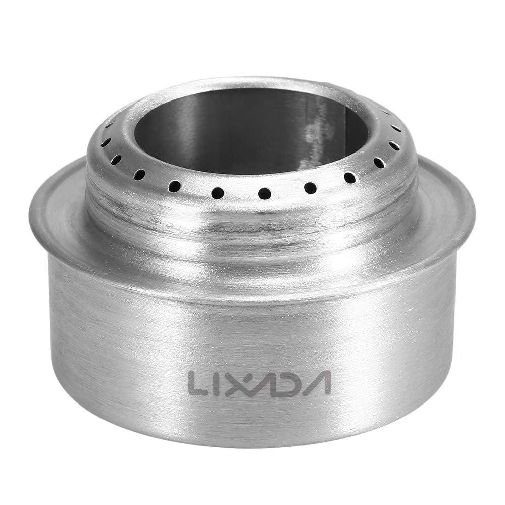 Lixada Mini Aluminum Alloy Alcohol Stove with Lid Outdoor Camping Hiking Backpacking Portable Cooking Stove