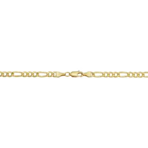 Kooljewelry 14k Yellow Gold Filled Solid Figaro Link Chain Necklace (4.2 mm, 20 inch)