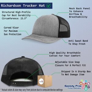 Richardson Structured Mesh Trucker Hat Paramedic A Embroidery Polyester Hat Snaps Heather Gray/Black One Size