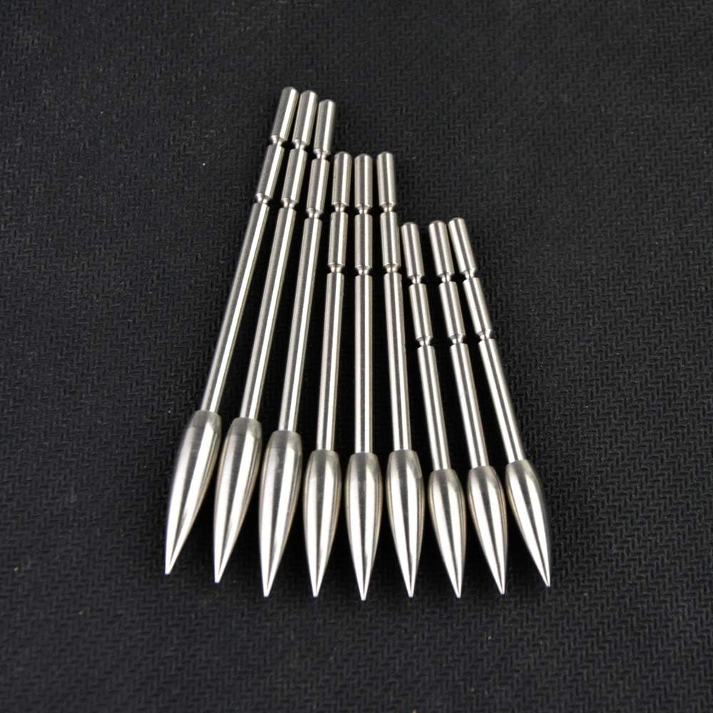 SHARROW 30pcs Archery Insert Arrowhead Stainless Steel Broadheads 80grain 100grain 120grain Arrow Tips for ID 3.2mm Carbon Arrows Shaft (80grain)