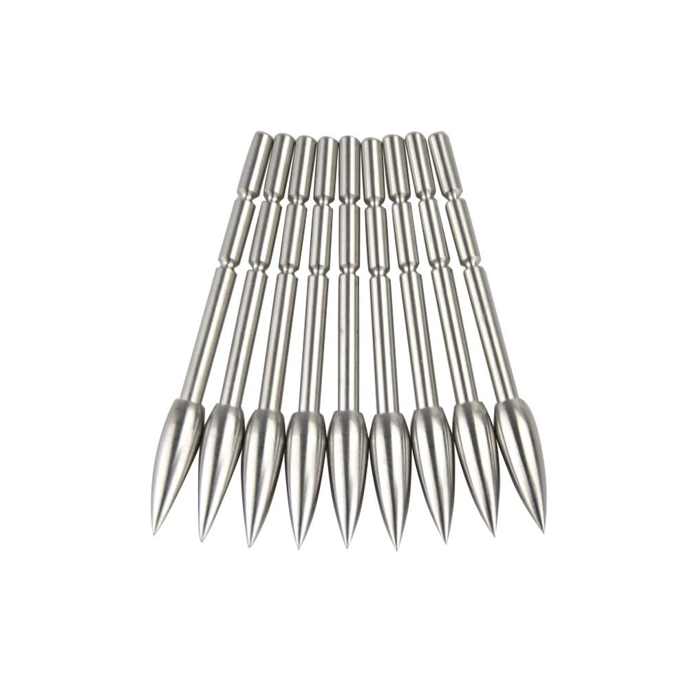 SHARROW 30pcs Archery Insert Arrowhead Stainless Steel Broadheads 80grain 100grain 120grain Arrow Tips for ID 3.2mm Carbon Arrows Shaft (80grain)