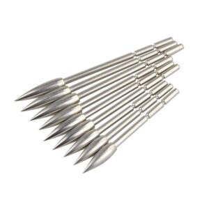 SHARROW 30pcs Archery Insert Arrowhead Stainless Steel Broadheads 80grain 100grain 120grain Arrow Tips for ID 3.2mm Carbon Arrows Shaft (80grain)