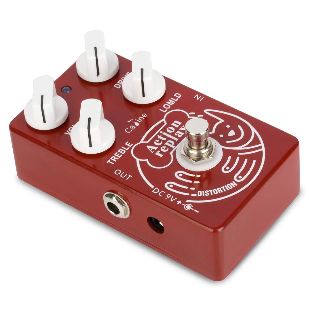 Caline Vintage Distortion Effects Pedal Overdrive Action Replay Electric Guitar Pedal True Bypass Red CP-74 Guitarist gifts