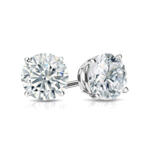 Diamond Wish IGI Certified 1 Carat Lab Grown Diamond Earrings for Women in 14k White Gold (E-F, VS1-VS2, 1.00 cttw) 4-Prong Setting Screw Back Studs