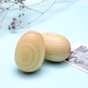 2 Pcs Natural Wood Egg Shaker Musical Percussion Instrument