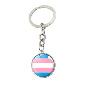 chooro gay pride gift lgbt keychain rainbow pride keychain lgbt jewelry bisexual pride gift transgender pride gift (trans(keychain))