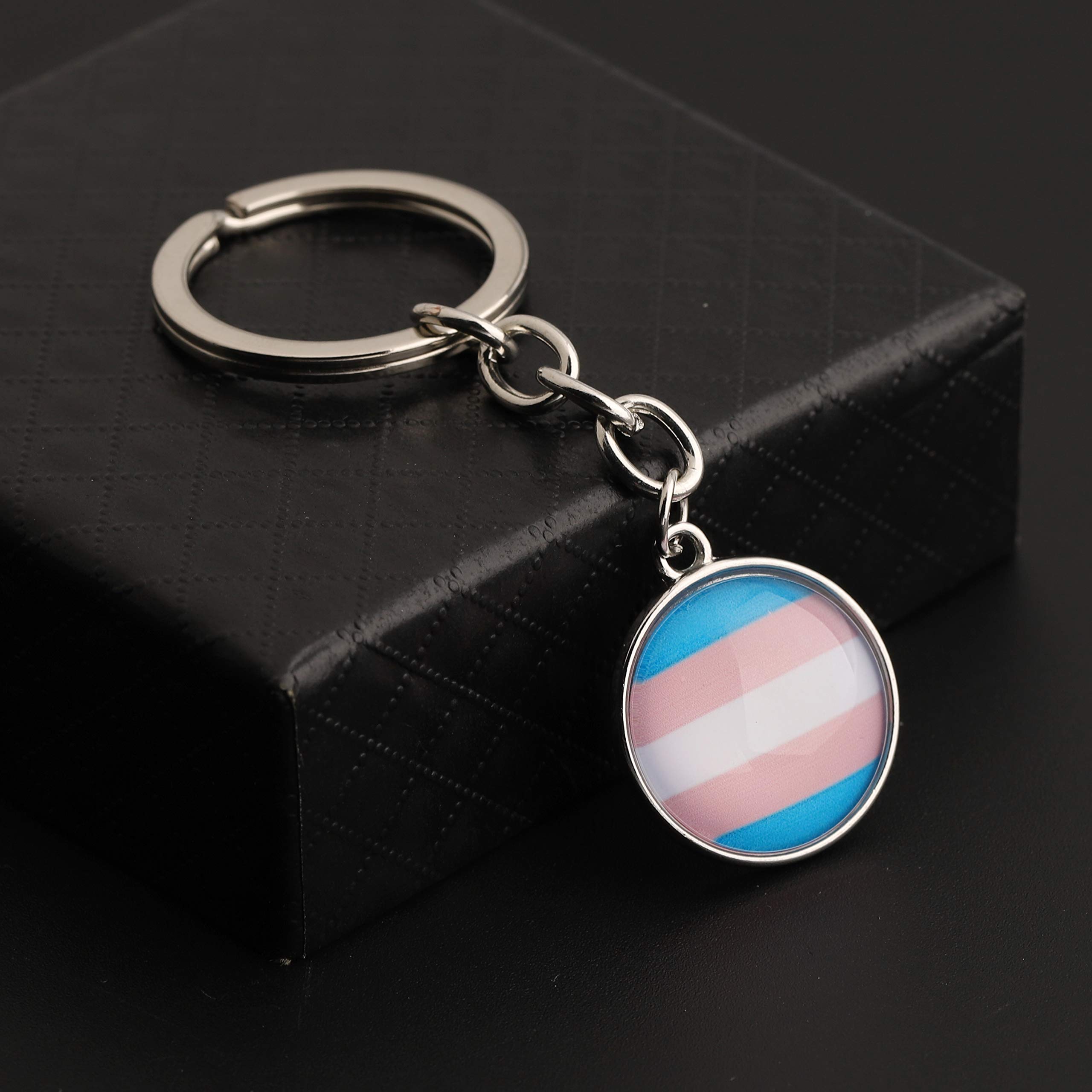 CHOORO Gay Pride Gift LGBT Keychain Rainbow Pride Keychain LGBT Jewelry Bisexual Pride Gift Transgender Pride Gift (Trans(keychain))