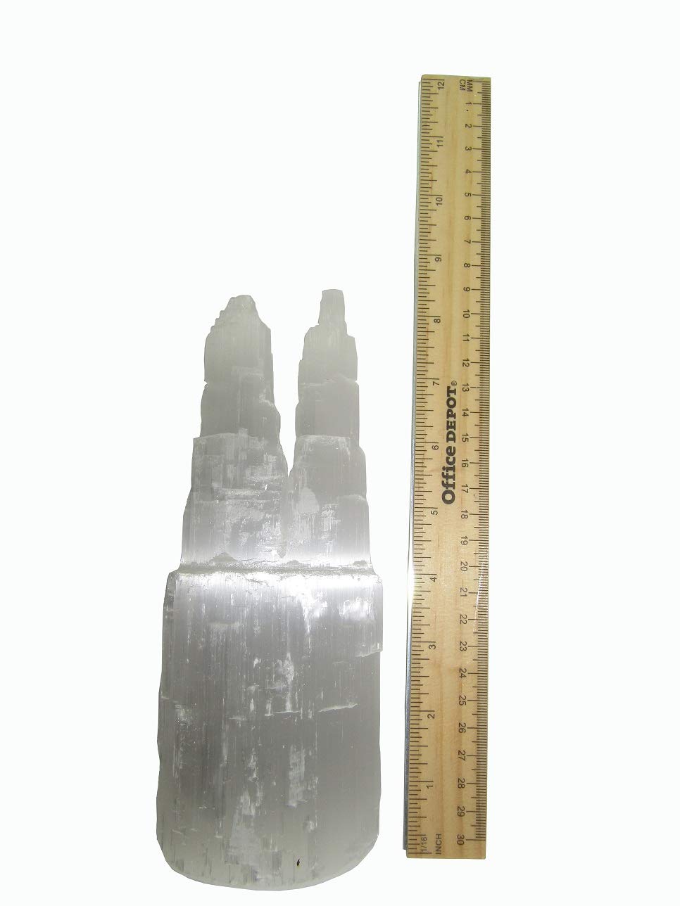 CircuitOffice Selenite Twin Tower Skyscraper, Selenite Mountain, 6" Selenite Twin Points for Healing, Positive Energy, Meditation, Protection, Powers, Decoration or Gift