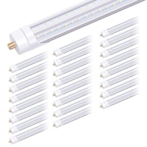 TRLIFE 65W 8FT LED Bulbs 6000K, T8 8FT V Shape LED Tube Light FA8 LED Light Bulbs with Clear Cover(150W Fluorescent Bulbs Replacement), Dual Row LED Chips, 7800Lm, Dual-Ended Power(25 Pack)