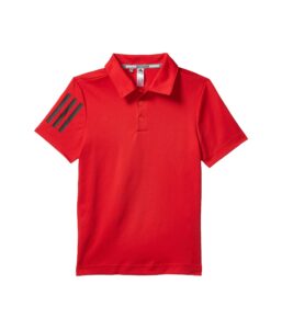 adidas golf 3-stripes polo shirt, collegiate red, medium